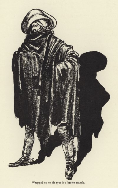 Wrapped up to his eyes in a brown mantle by René Bull